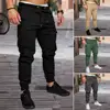 Men Cotton Pants Men's Ankle-banded Cargo Pants with Drawstring Waist Multiple Pockets for Gym Training Outdoor for Comfort 1