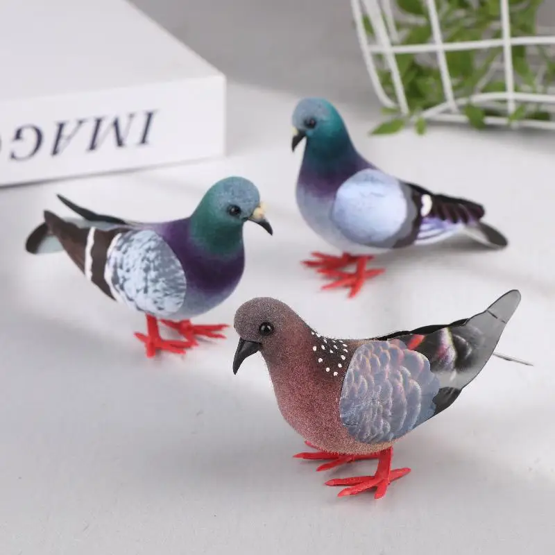 Artificial Birds Simulation Grey Pigeon Dove Model Imitation Animal Party Wedding Supply Photography Props Home Decoration