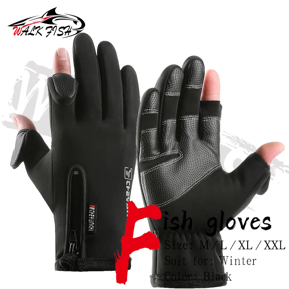 WALK FISH Winter Fingerless Fishing Gloves for Men & Women, Windproof Cold  Weather Touchscreen Warm Motorcycle Cycling Gloves - AliExpress