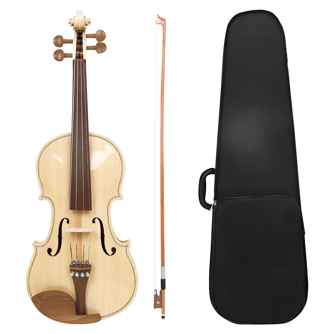 

4/4 Full Size Spruce Wood Acoustic Violin for Beginner/Professional with Bow and Case,Jujube Wood Fingerboard Tuning Pegs Fiddle