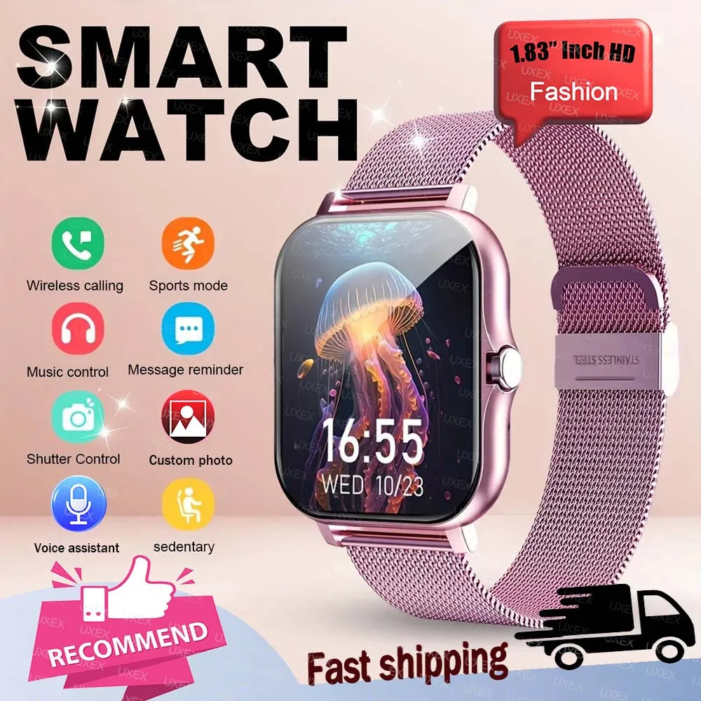 2026 Women Smart Watch Fitness Clock Sports Heart Monitor Smartwatch Bluetooth Call Music Playback 1.83'' Surprise Gift Watches 1