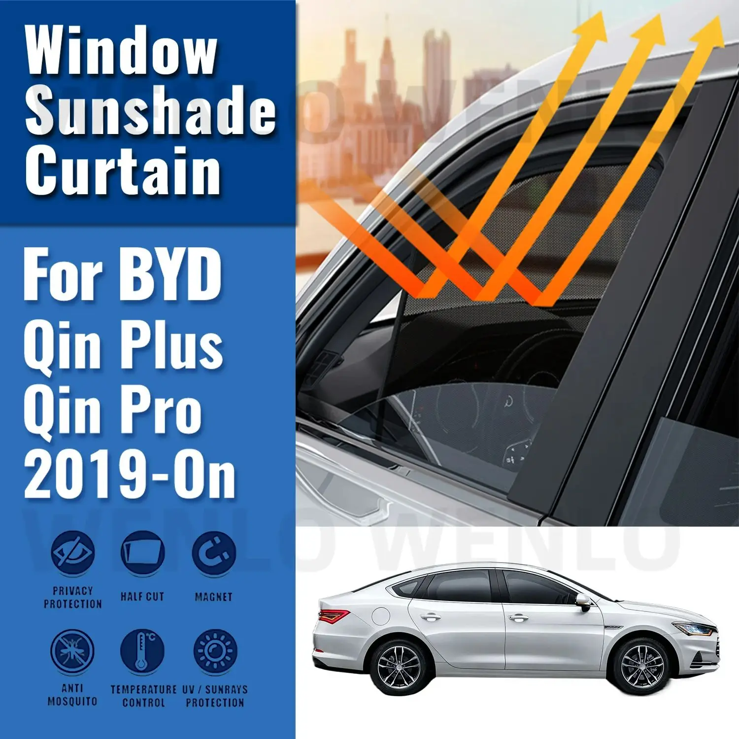 

Для BYD Qin Plus Pro 2019 2020 2021 2022 автомобильный солнцезащитный козырек Магнитный передний задний лобовое стекло занавеска