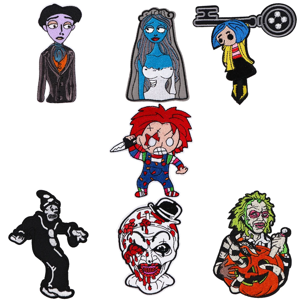 

Halloween Decoration Horror Movie Series Embroidered Badge Patch Applique Sewing Tool Clothes Iron On Patches Accessories Gifts