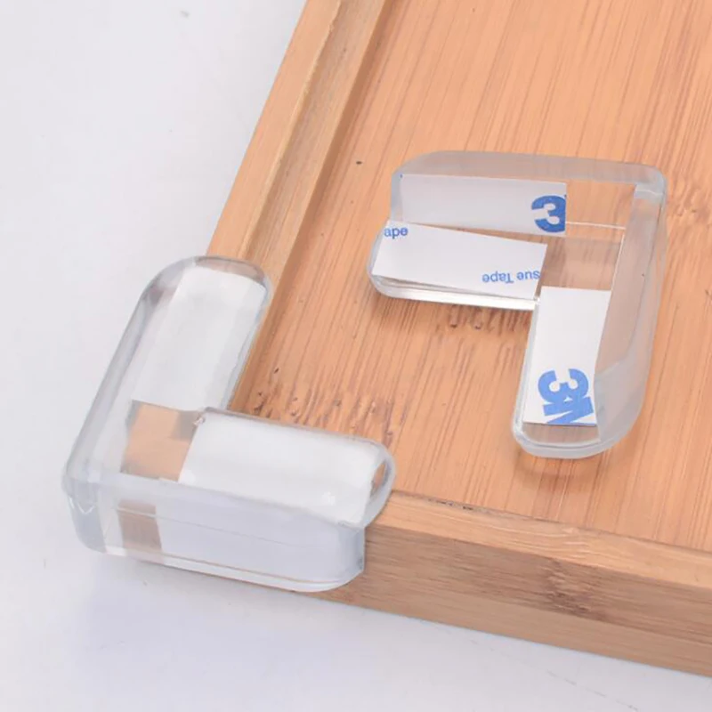 Silicone Table Corner Protector 4Pcs Child Baby Safety Transparent Protector Table Corner Protection Cover Anticollision Edge Corner Guards