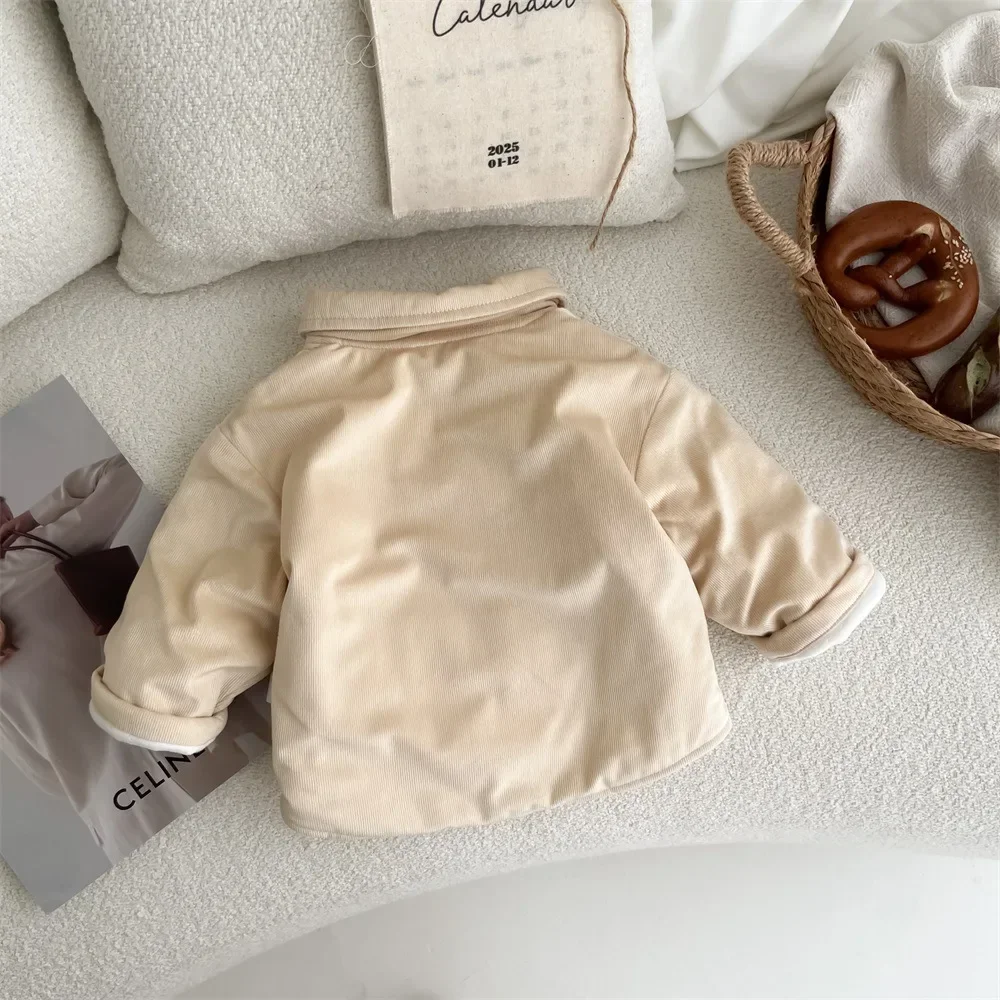 Winter New in Kids Baby Boy Fashion Thicken Warm Fashion Top Coat , Toddler Infant Corduroy Jacket 3M-3Y