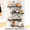 Corner Shelf Wall Mounted,Floating Wall Shelves for Storage,Rustic Wood Hanging Shelves for Display 5