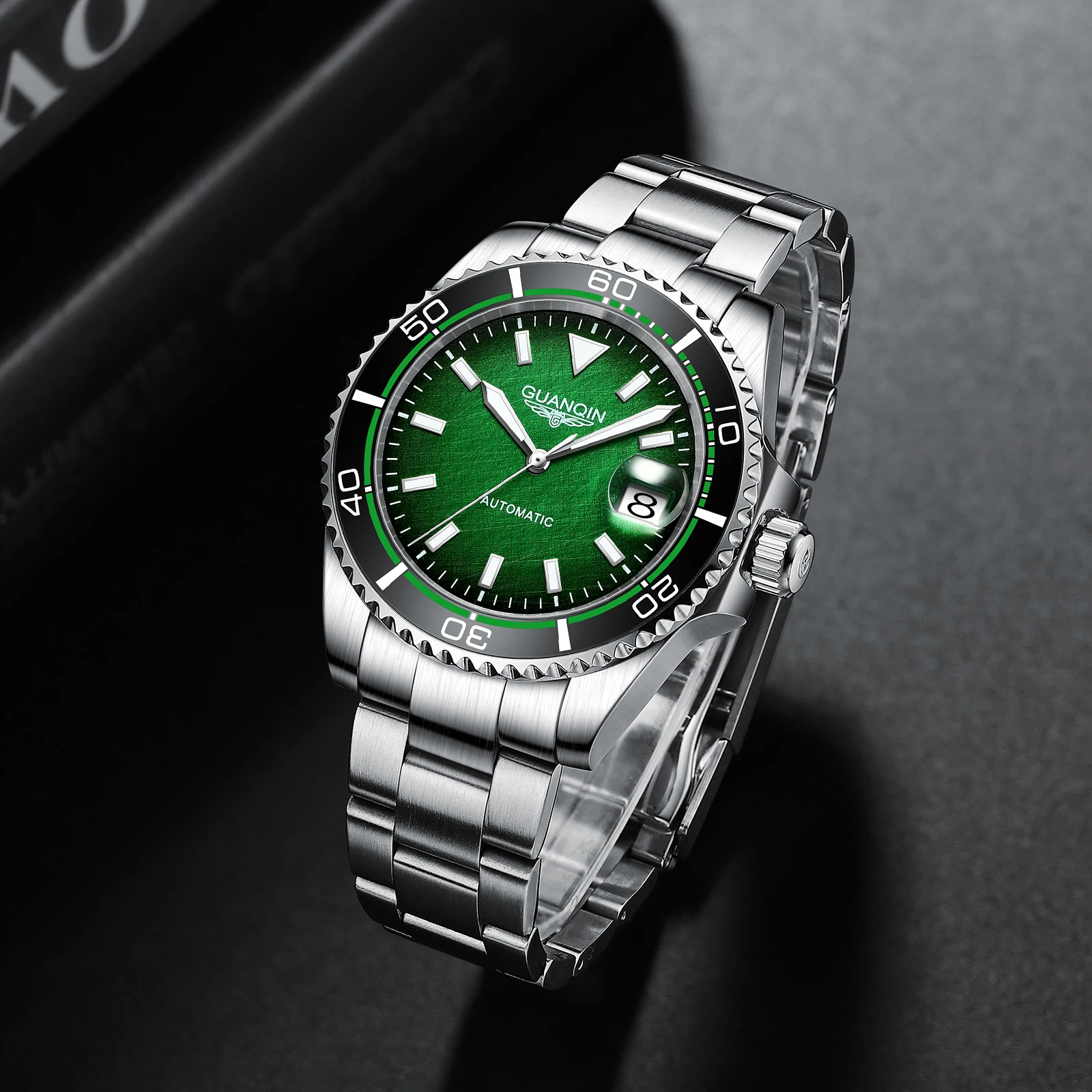 Guanqin Automatic Mechanical Watch NH35A Men's Watch Sapphire Fashion Sports Stainless Steel Waterproof Luminous New