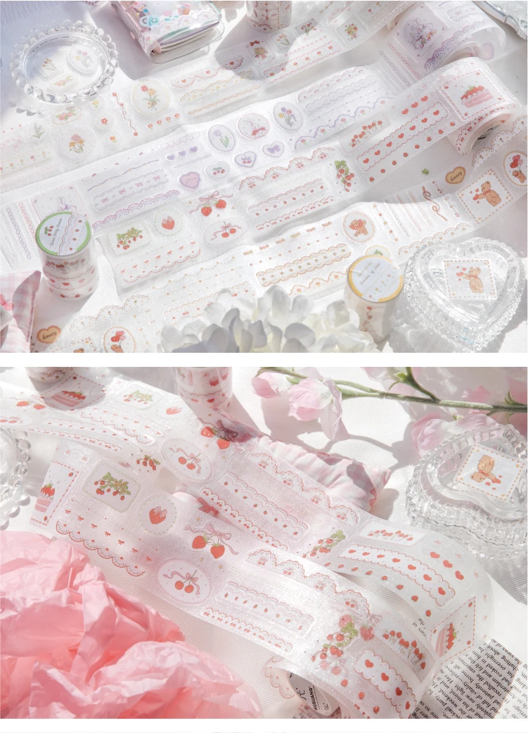 Journal GO 6 x 200 cm Dessert-Erdbeer-Klebeband, Scrapbooking-Materialien, Abdeckband, Journaling-Aufkleber, DIY-Kunsthandwerk, Albumaufkleber – Detail 10
