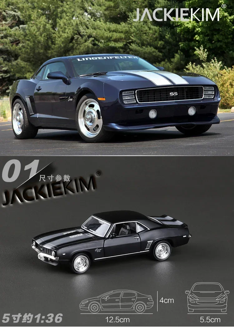 1:36 Chevrolet USA 1969 Camaro SS Vintage Matte Black