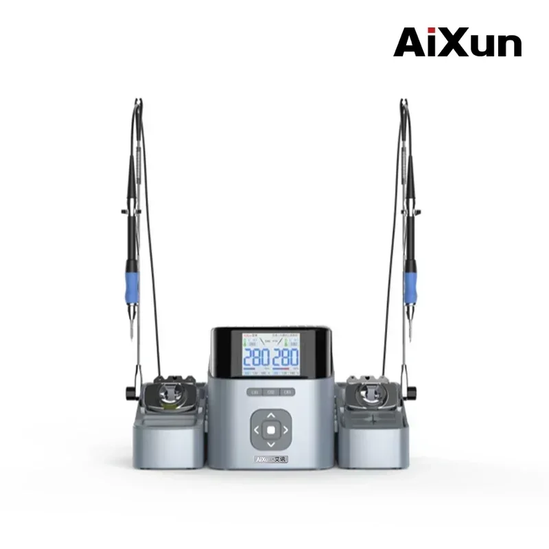 JC AIXUN T420D Dual-channel Smart Soldering Station Supports T115 T210 T245 Handles for Phone PCB Board Welding Repair Fast Heat 2