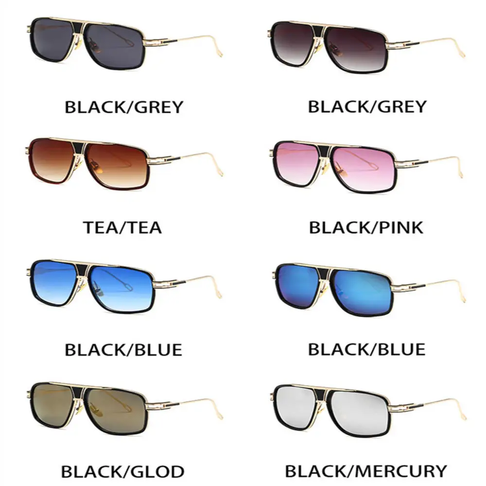 Unisex Square Frame Sunglasses Retro Rivet UV400 Gradient Lens Fashion Eyewear