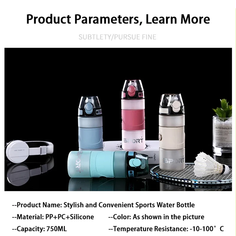 Portable 750ml Leak-Proof Water Purifier Bottle with Straw