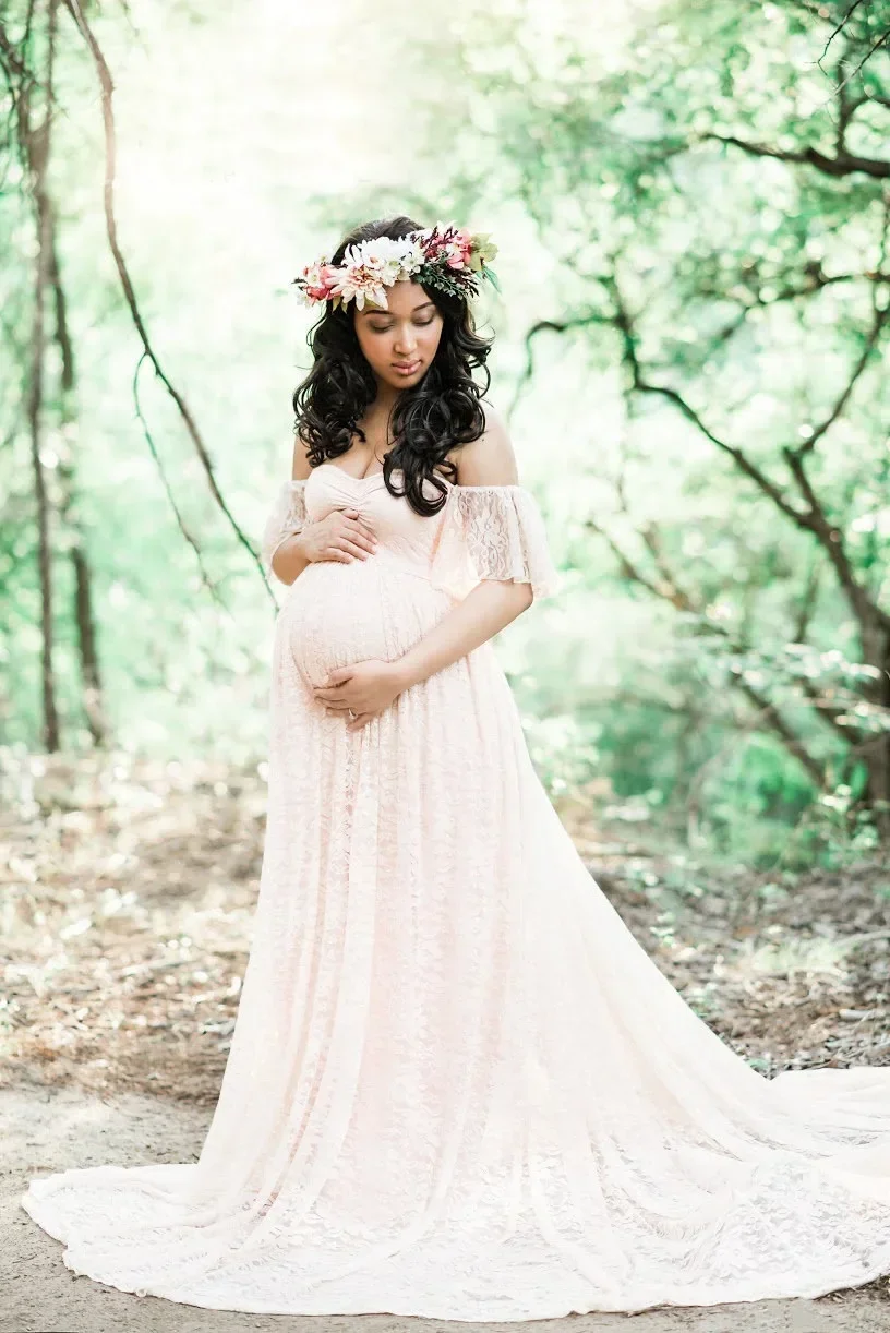 maternity-photography-props-maternity-dresses-photoshoot-pregnancy-clothes-stylish-lace-tail-short-sleeve-skirt-for-women