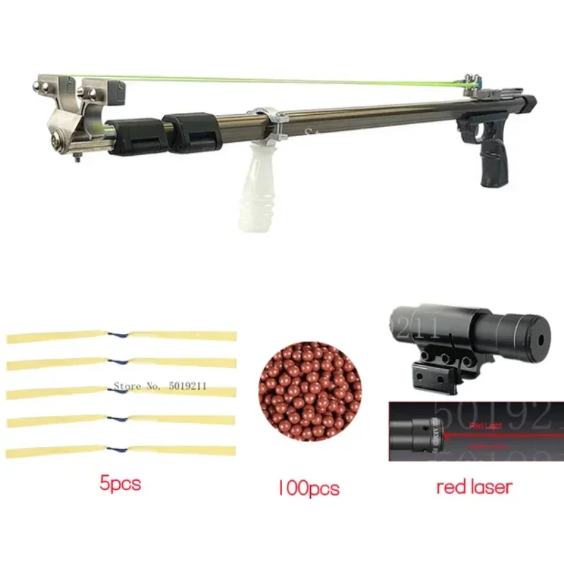 

Outdoor Powerful Stainless Steel Telescopic Fast Shooting Slingshot Upgrade Bow Head Laser Scope Hunting Fishing Bow Catapult