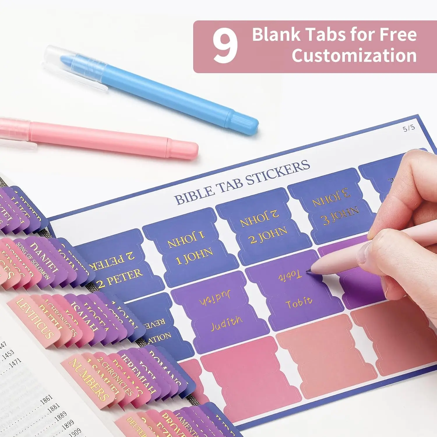 Gold Print Bible Index Tabs 6