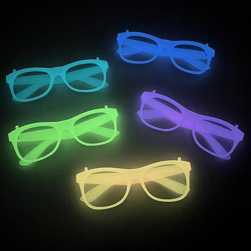 Glow in The Dark Glasses 5pcs Kids Birthday Party Favors Neon Party Decoration Supplies Christmas Wedding Luminous Props Gifts glow sunglasses glow glasses birthday party decorations