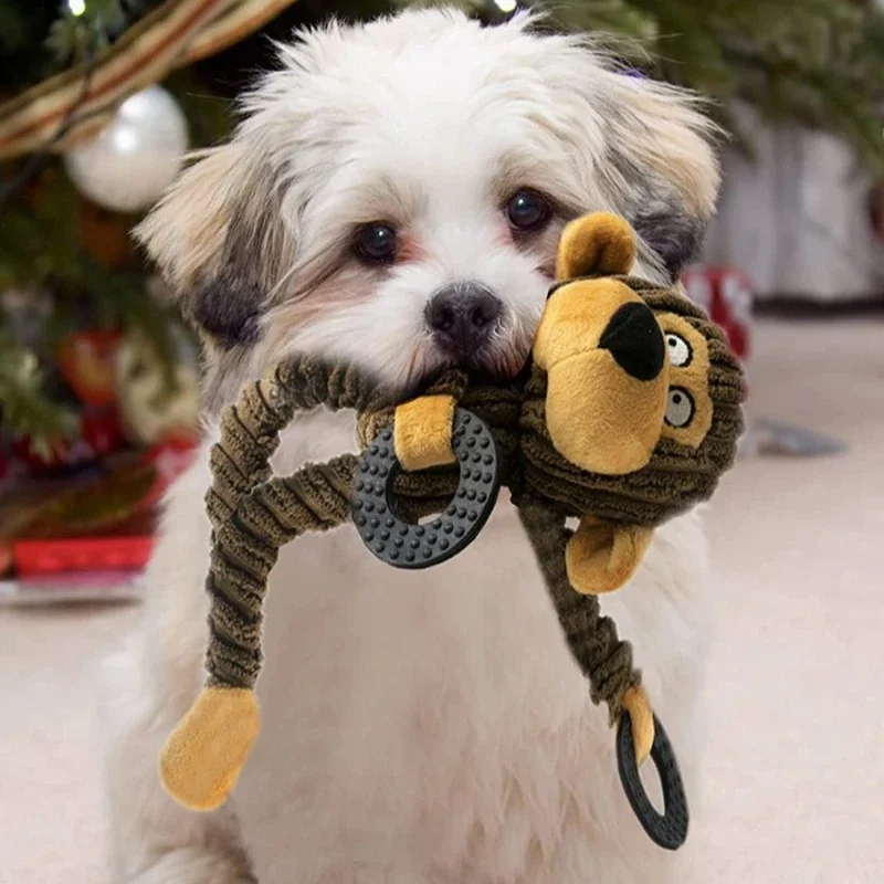 Squeaky Puppy Toys Plush Teeth Cleaning Chew Toy Calf Bear Monkey Shape Doll Dog Training Interactive Toys for Small Dogs Squeaky Puppy Toys Plush Teeth Cleaning Chew Toy Calf Bear Monkey Shape Doll Dog Training Interactive Toys for Small Dogs