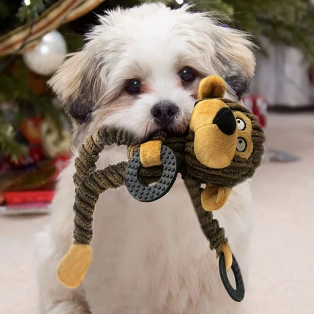 Squeaky Puppy Toys Plush Teeth Cleaning Chew Toy Calf Bear Monkey Shape Doll Dog Training Interactive Toys for Small Dogs Squeaky Puppy Toys Plush Teeth Cleaning Chew Toy Calf Bear Monkey Shape Doll Dog Training Interactive Toys for Small Dogs