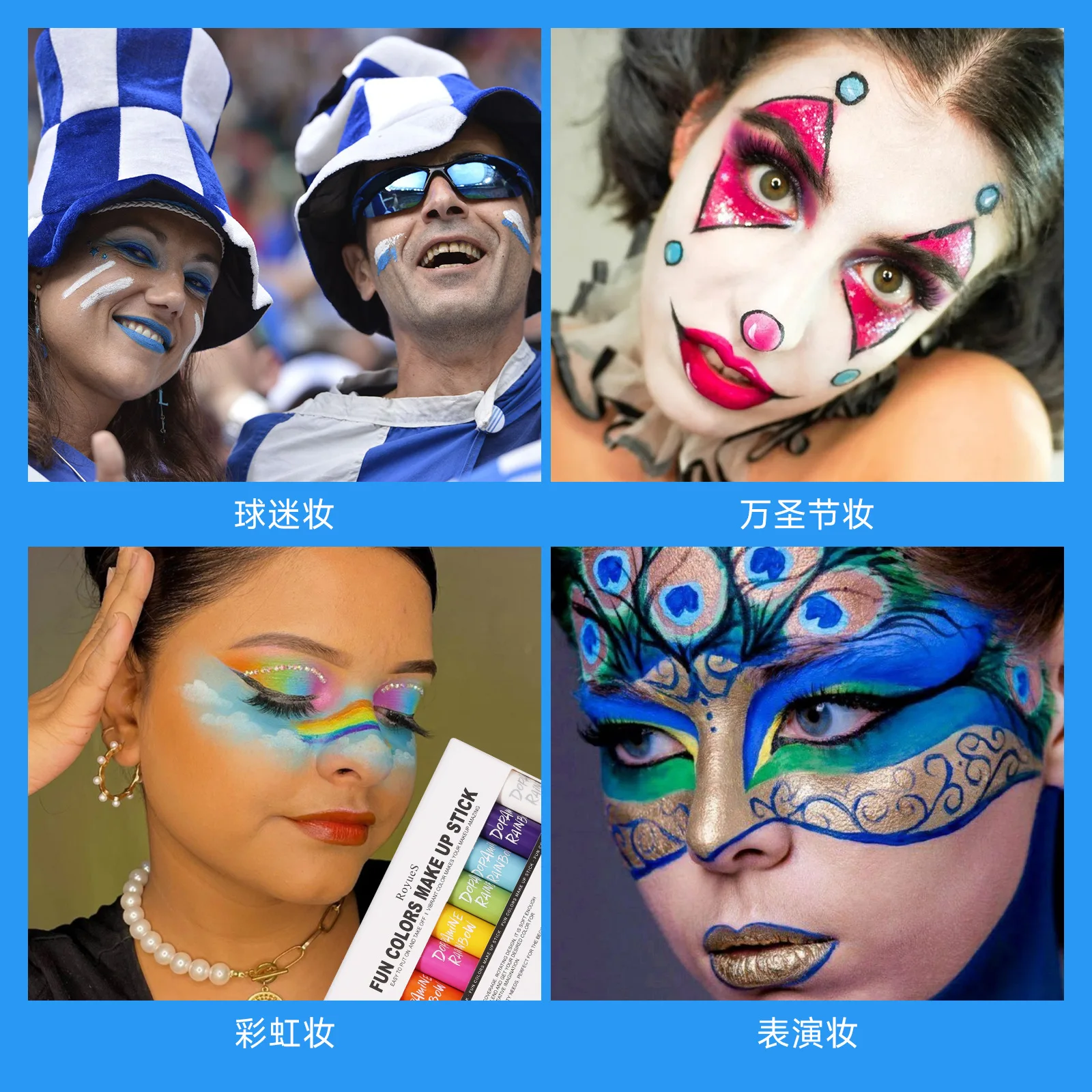 Hot 8Pcs/Set Dopamine Face Paint Pen Set Rainbow Graffiti Crayon Human Face Paint Stick Makeup Long-lasting Texture Soft Festive 2