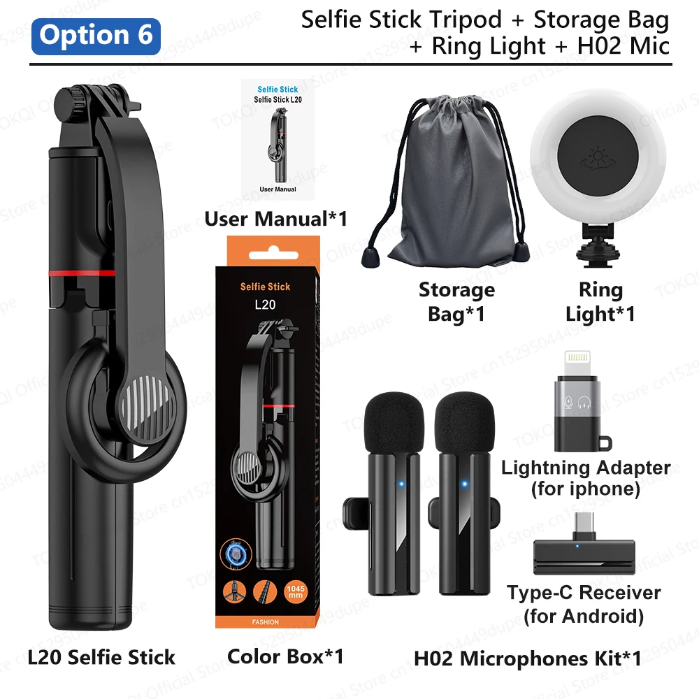 حامل هاتف مغناطيسي ثلاثي القوائم من TOKQI عصا سيلف...