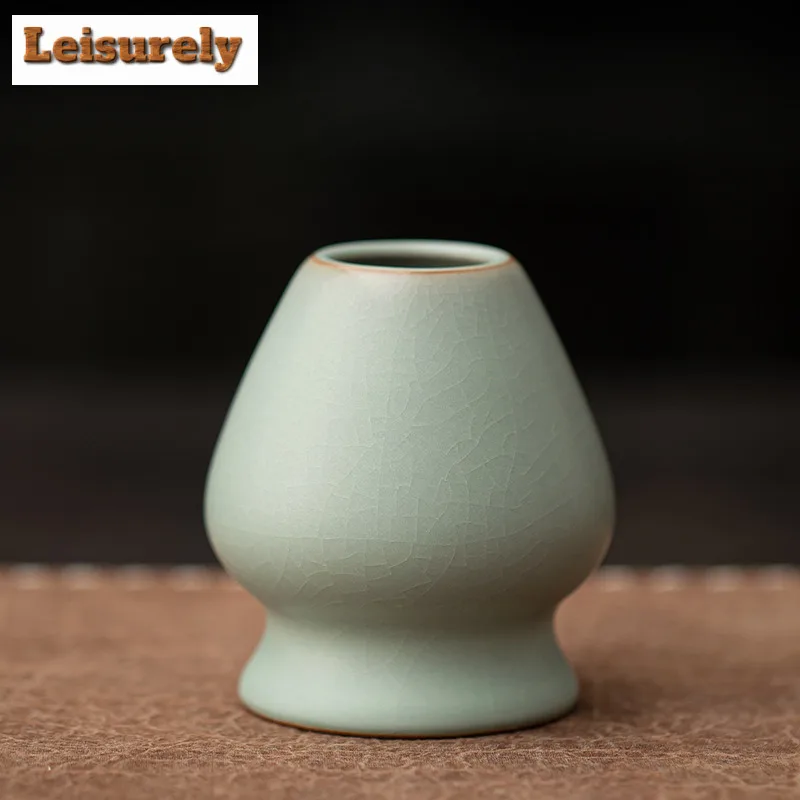 Ru Kiln Matcha Set Ceramic Tea Whisk Standing Bowl Japanese Style Ceremony Frothing And Stirring Tools Tableware Craft Supplies
