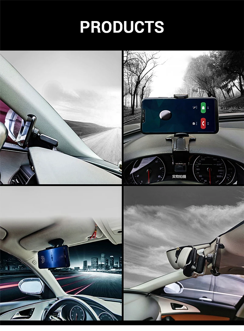Car Dashboard Phone Mount: 360 Rotating, Adjustable, Silicone Protected, Safe Driving