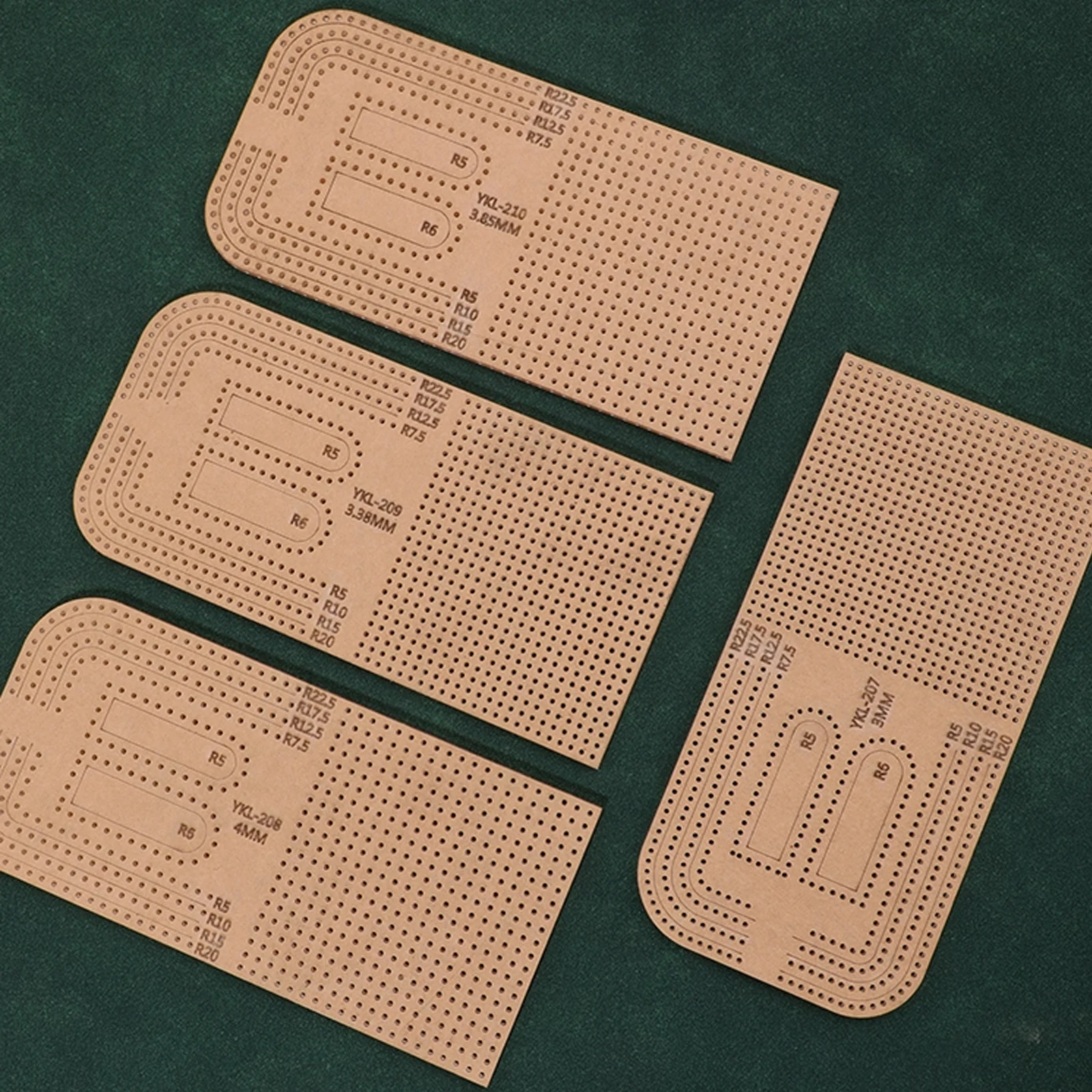 수제 가죽 만들기 아크릴 템플릿, 수공예 지갑 패턴을위한 DIY 투명 쵸핑 눈금자 스텐실 절단 도구