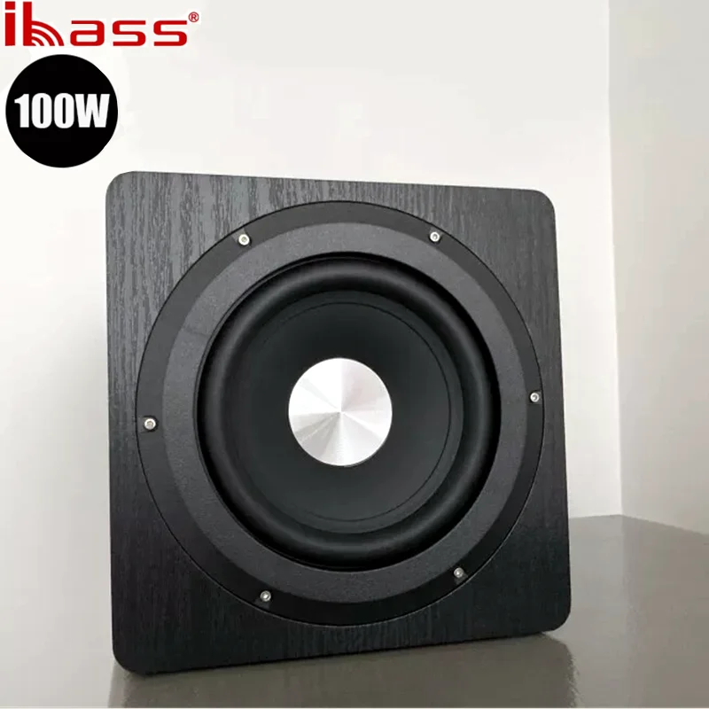 IBASS Home Theater 6.5-inch Active Subwoofer 100W High-power Super-Pure Bass Wooden Subwoofer Support Audio Input Sound System