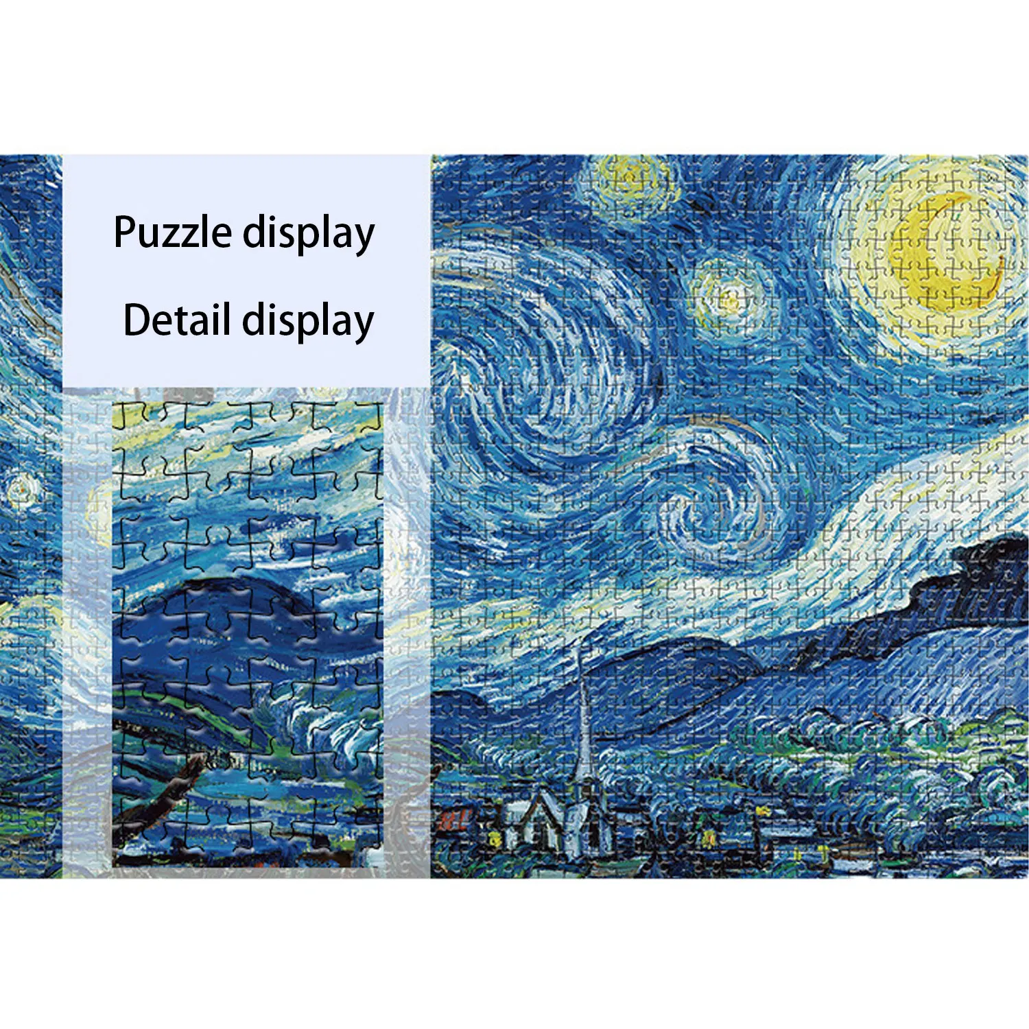 1Set 1000PCS Starry Night Puzzle, Decompression and Educational Learning Toys, Best Gift for Adults Artwork And Family Game 3