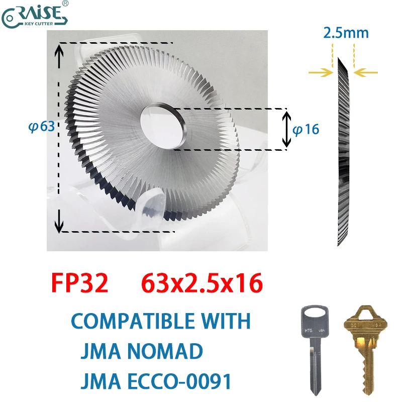Fresa FP32 Compatible con JMA Nomad JMA ECCO-0091, máquina cortadora de llaves, herramientas de cerrajería, mercado de accesorios