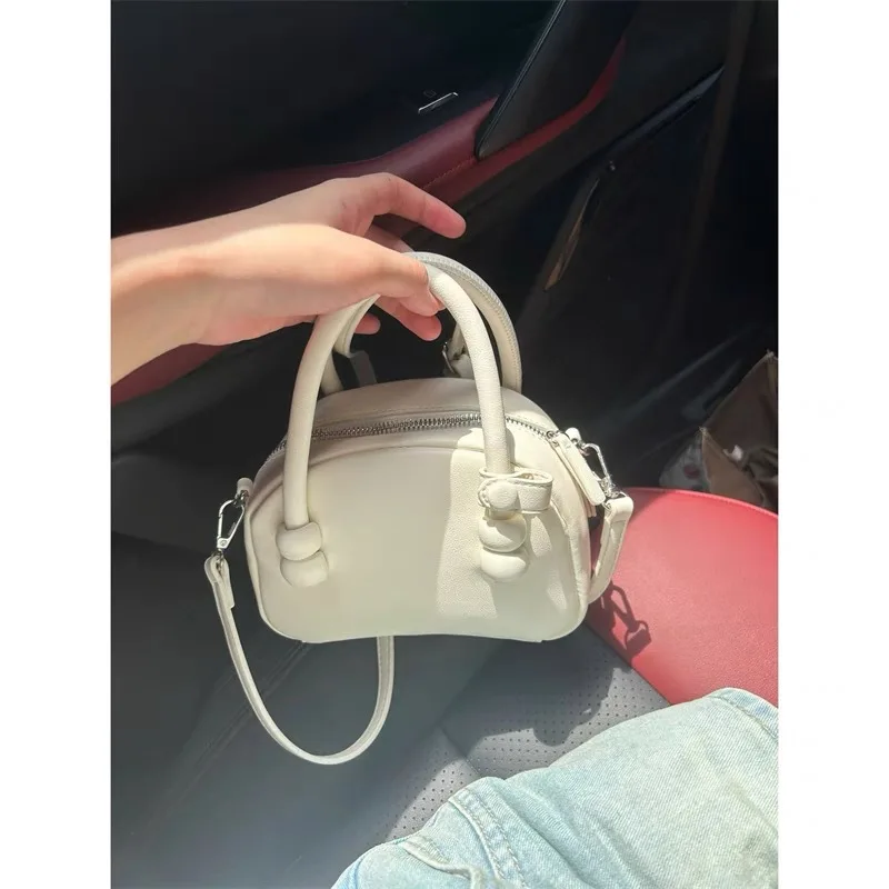 

Cute Crossbody Bags For Women 2024 Trend Fashion PU Leather Small Shoulder Handbags And Purses Solid Vintage Bag Simple Chic