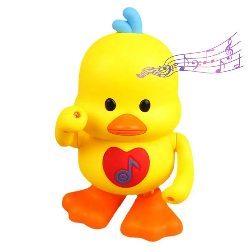 Musical Duck For Baby Walking & Dancing Yellow Duck Toy Flapping Light Up Dancing Duck For 1-Year-Old Baby Interactive Action