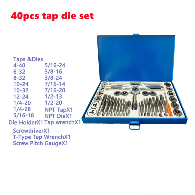 Tap Dies Set Nc Screw Thread Plugs Taps Best Professional Tap Die Set
