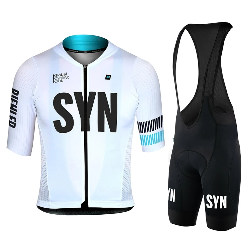 2024 Summer Short Sleeve Cycling Jersey Men White SYN Cycling Clothing Bicycle MTB Sets Ropa Ciclismo Hombre