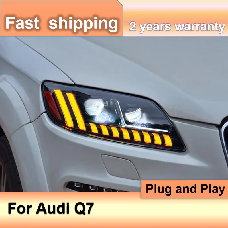 

Car Accessories for Audi Q7 Headlight 2006-2015 Q7 Headlamp LED Dynamic Turn Signal LED Low And High Beam Lens