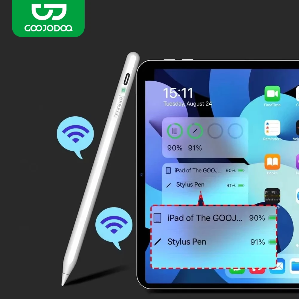 IPad用タッチペン,Apple Pencil 2, 1, iPad Pro 2024, Air 4, 5, 2021