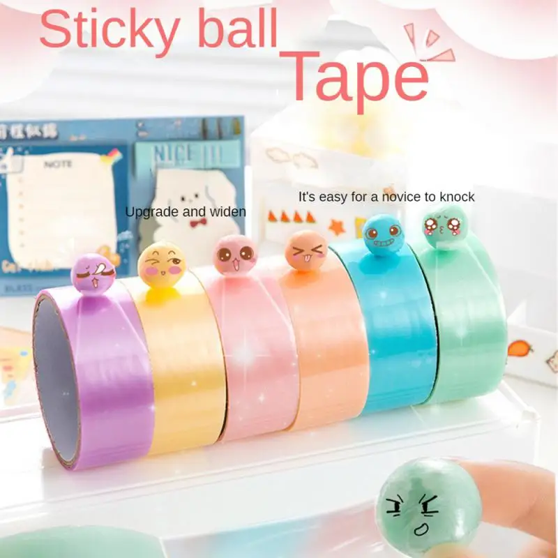 Colorful Stress Relaxing Sticky Ball Tape Toy Rolls Adhesive Tapes Sticky Ball Tape Ball Tape Colored Toys Funny Gift For Kids