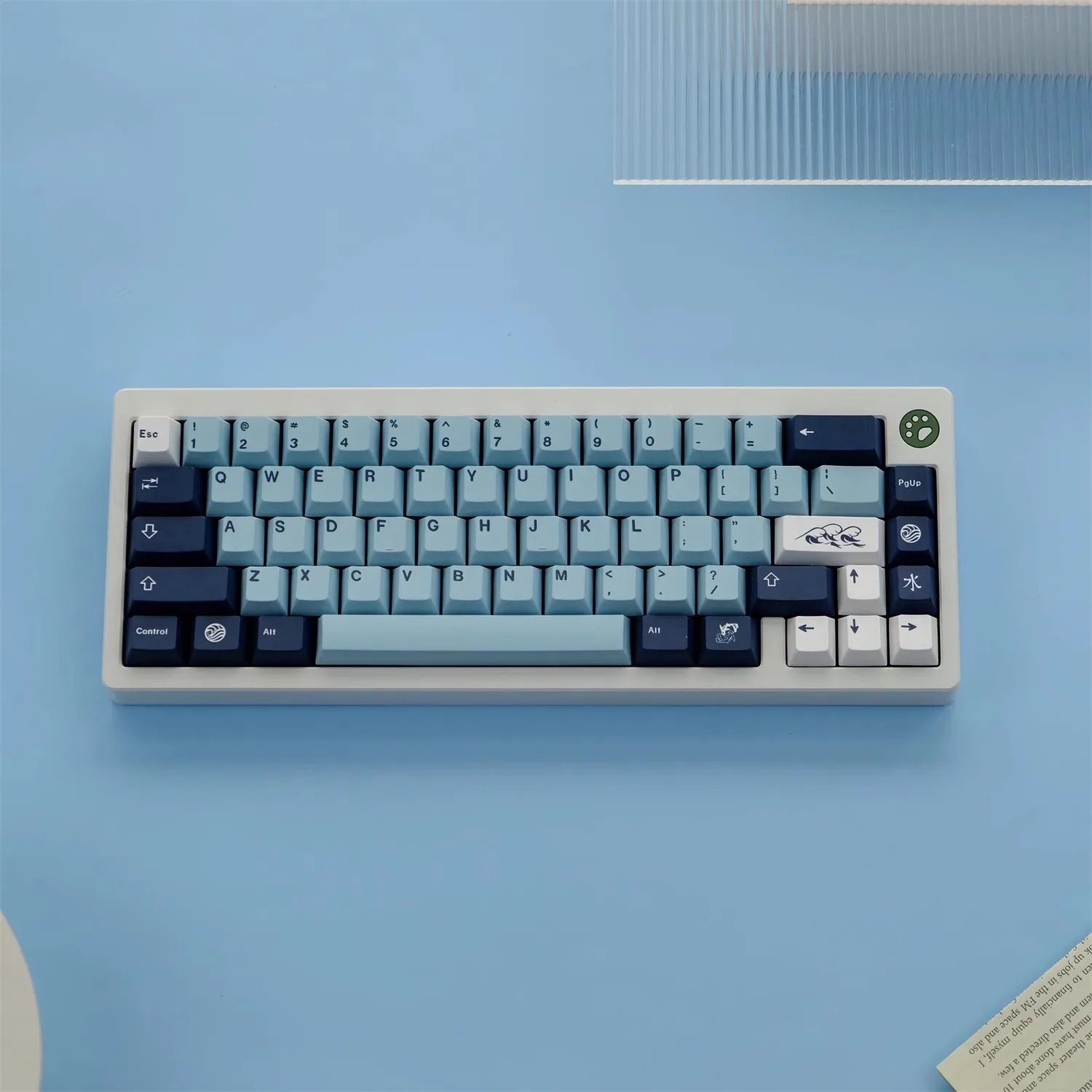 Gmk Mizu Keycaps Grupo Pbt Sublimação de Corante Teclados de Perfil Cereja 61 64 68 75 84 96 980 104 Teclados de Layout 129 Teclas - Imagem 4
