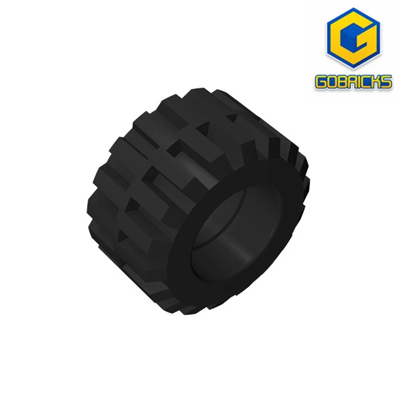 

Gobricks GDS-1069 Tire 21mm D. x 12mm-Offset Tread Small Wide, Band Around Center of Tread compatible with lego 87697 6015 60700