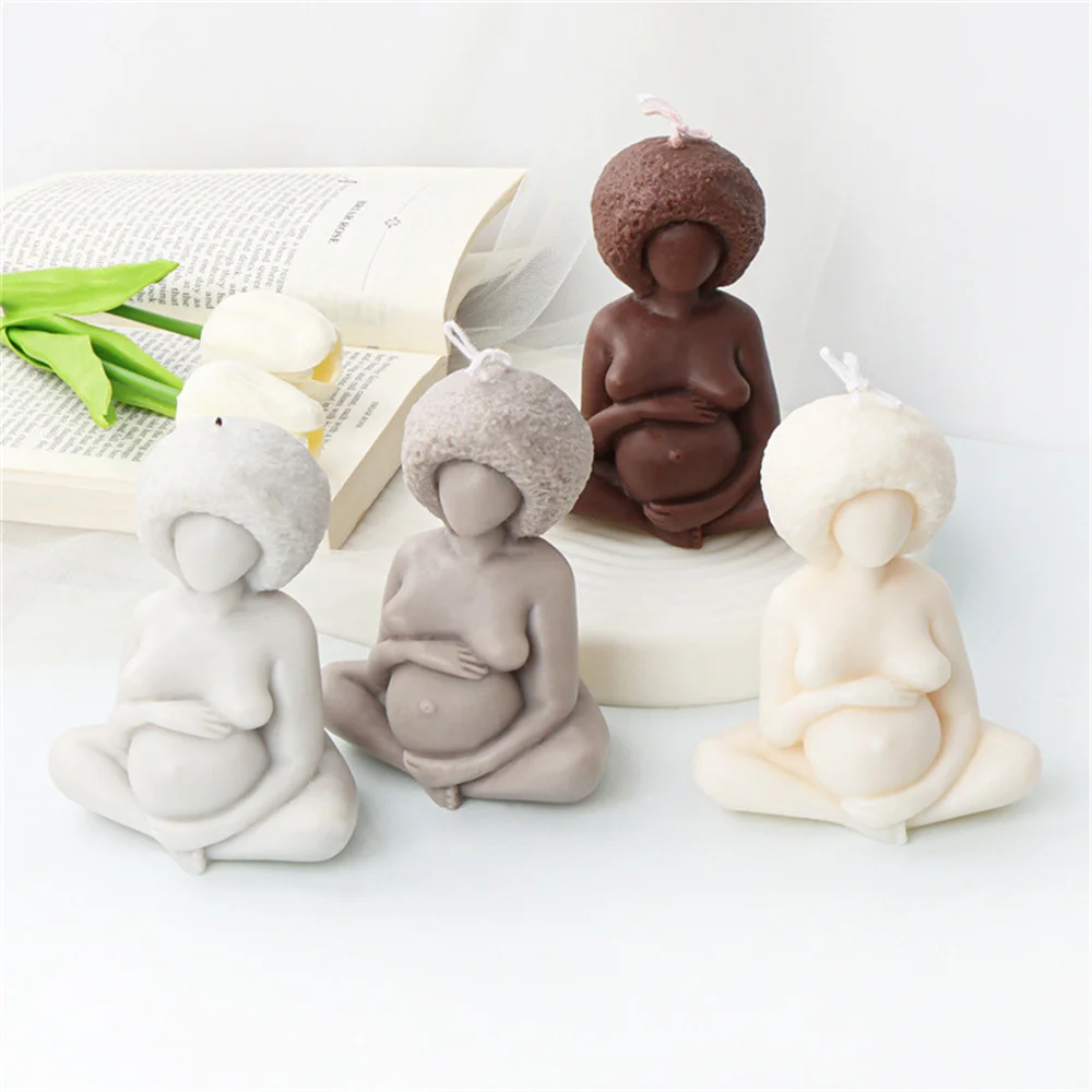 Pregnant Women Candle Mold DIY Chocolate Handmade Soap Plaster Resin