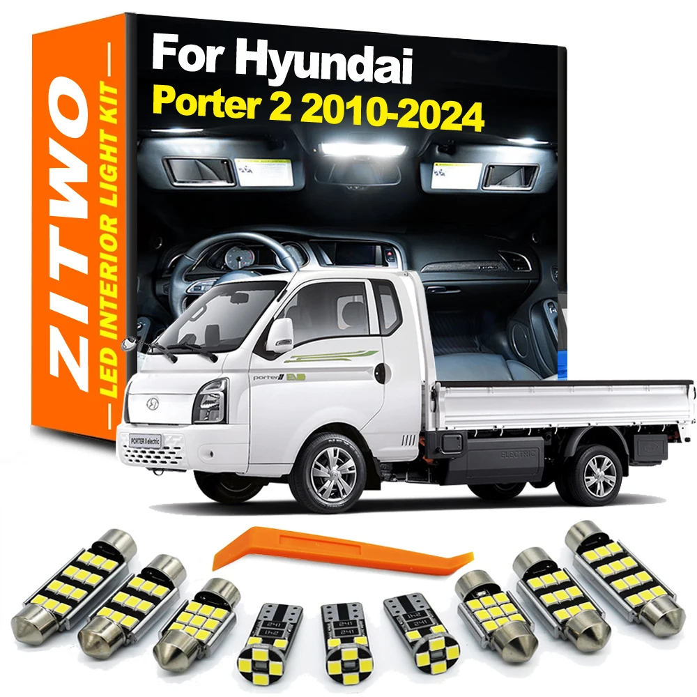 ZITWO LED 인테리어 돔 독서등 번호판 전구 키트, 현대 포터 2 2010- 2018 2019 2020 2021 2022 2023 2024, 8 개