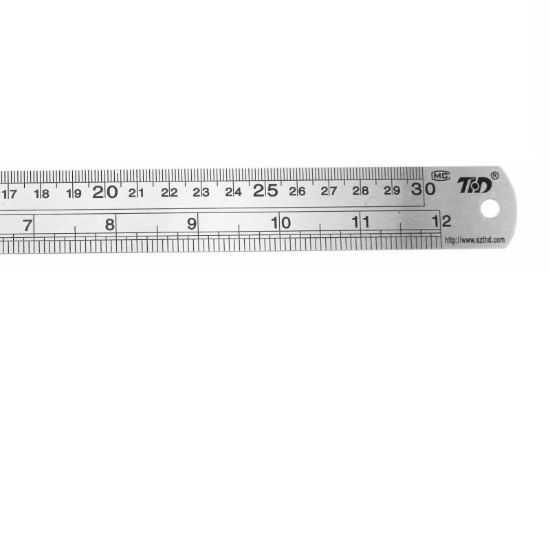 Stainless Steel Double Side Straight Ruler Centimeter Inches Scale Metric  Ruler Precision Measuring Tool 15cm/20cm/30cm/50cm 