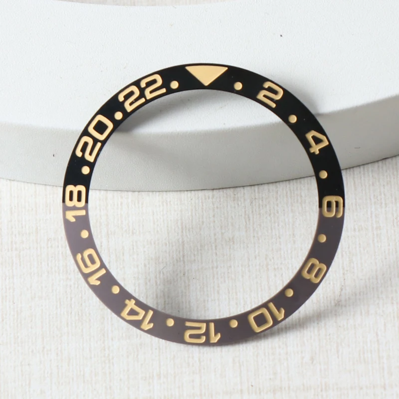 Ceramic Black Grey 38mm Watch Bezel Insert - Modern Design Accessories