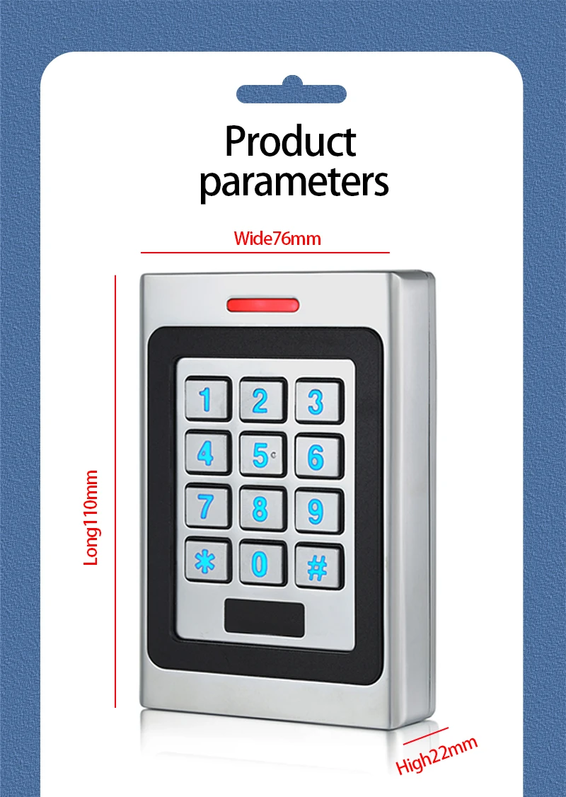 Access Control Backlight Waterproof IP68 Metal Door Standalone Access Control 60