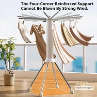 Foldable Clothes Drying Rack Octopus Type Floor Standing Balcony Clothes Drying Portable Rotating Drying Rod Clothes Dryer 2