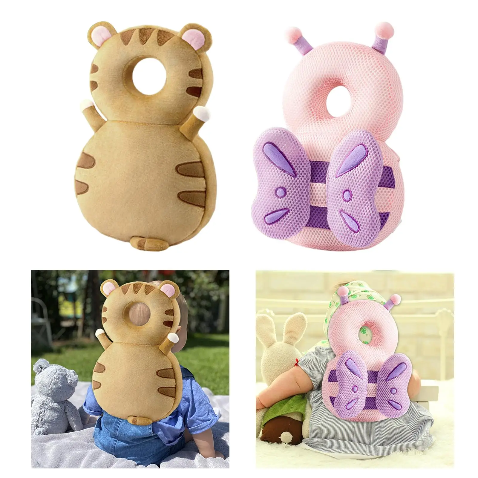 Baby Back Protection Animal Shape Breathable Anti Fall Headrest Backpack Wear Baby Head Protector for Crawling Walking Children