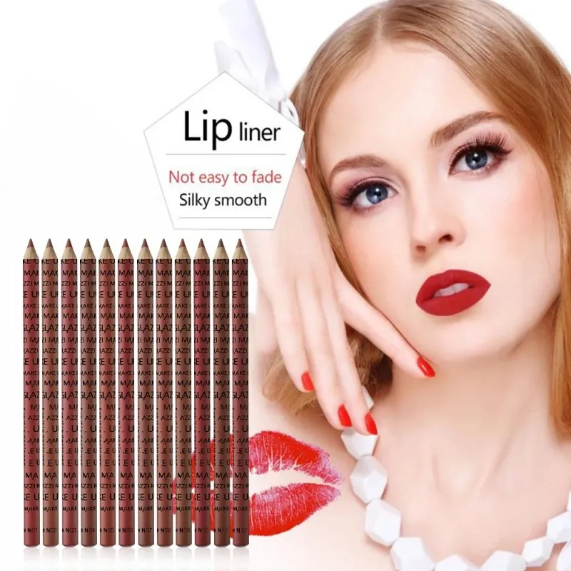 Lipliner Pencil Set Lipstick Pen Eye Makeup Pen Eyebrow Pencil 12 Colors lip liner pencil lip liner lipliner pencil lip liner set