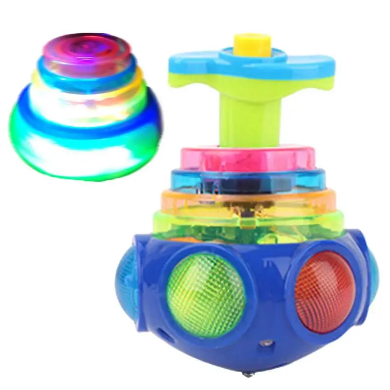 LED Shining Music Spinner Toy Spinning Top Toy Toddler Light Up