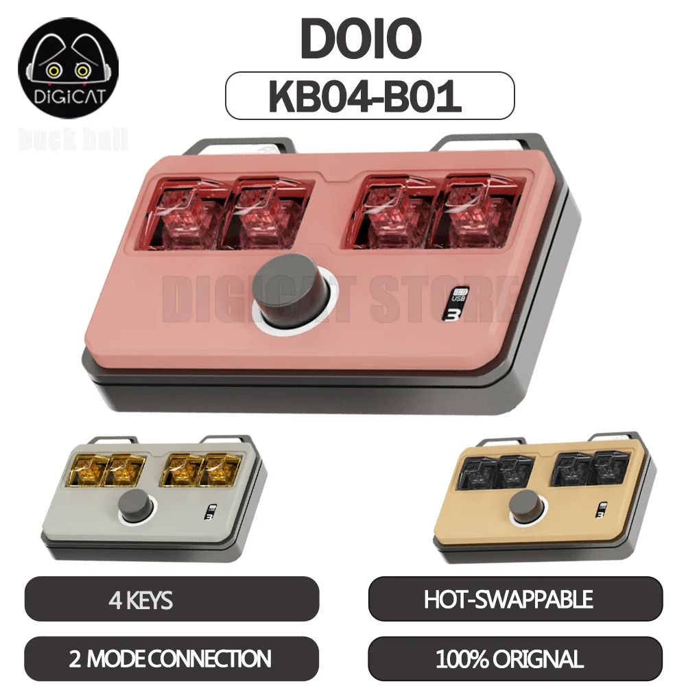 Doio Kb04-B01 Mini Number Keyboard  2 Mode Bluetooth Wireless Keypad Aluminium Alloy Portable Numpad Rgb Custom Numeric Pad Gift