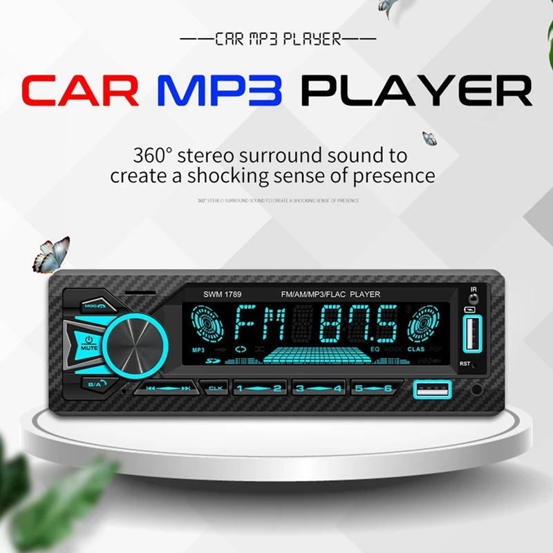 

Автомобильный радиоприемник 1DIN Srereo Bluetooth MP3 плеер FM приемник с дистанционным управлением AUX/USB/TF карта в комплекте